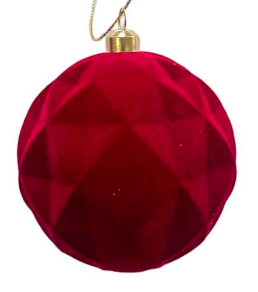 Velvet Christmas ball, 6 pcs